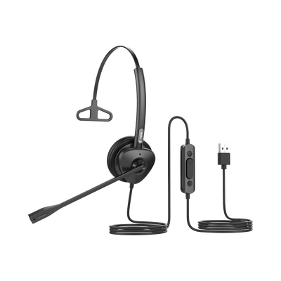 Diadema monoaural con tecnología antishock para teléfonos IP FANVIL con interfaz USB con micrófono de cancelación de ruido  larga durabilidad