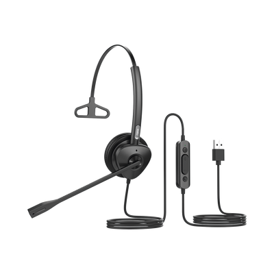 Diadema monoaural con tecnología antishock para teléfonos IP FANVIL con interfaz USB con micrófono de cancelación de ruido  larga durabilidad