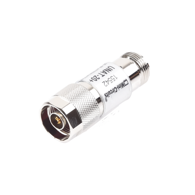 Atenuador en Línea de 20 dB  0.5 W  Conectores N Macho-Hembra  CD-6 GHz.