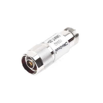 Atenuador en Línea de 20 dB  0.5 W  Conectores N Macho-Hembra  CD-6 GHz.