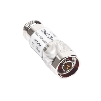 Atenuador en Línea de 20 dB  0.5 W  Conectores N Macho-Hembra  CD-6 GHz.