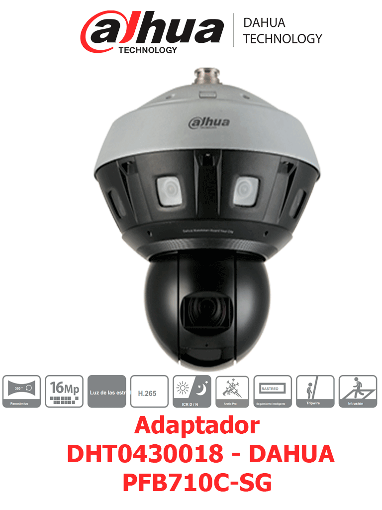 DAHUA PSDW81642ML-A360-D237 - Cámara IP Panorámica 360° Resolución de 8 x 2 MP + PTZ de 4 MP de 40x/ Lente 5 mm/  ? 360/ IR 400 mts/ IA WizMind/ Detección de Movimiento Inteligente/ Auto Seguimiento de objetivos/ Starlight/ WDR/ H.265+/ IP66/ E&S Al