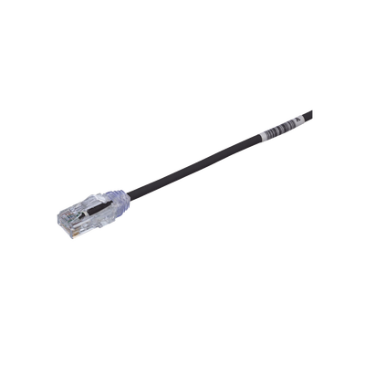Cable de Parcheo TX6  UTP Cat6  Diámetro Reducido (28AWG)  Color Negro  6in (15.2 cm)