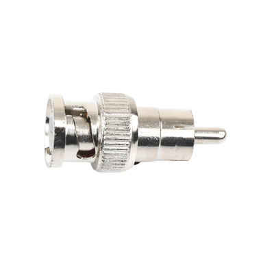 Adaptador en línea para 75 Ohm  de conector BNC macho a RCA macho en aplicaciones de Audio-Video para cámaras  monitores y DVR´s.