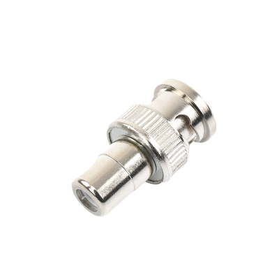 Adaptador en línea para 75 Ohm  de conector BNC macho a RCA hembra en aplicaciones de Audio-Video para cámaras  monitores y DVR´s.