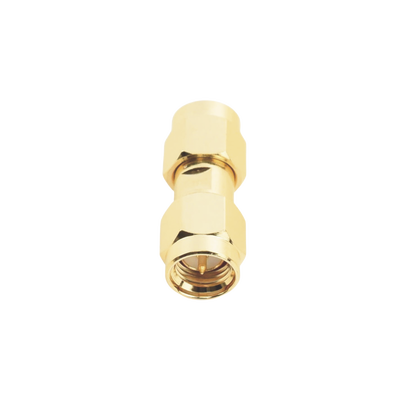 Adaptador Tipo Barril  de Conector SMA Macho a SMA Macho  Oro/ Oro/ Teflón.â€‹