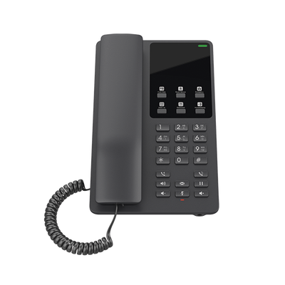 Teléfono IP Hotelero  2 líneas SIP con 2 cuentas  codec Opus  IPV4/IPV6  color negro  con gestión en la nube GDMS