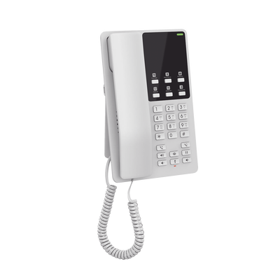 Teléfono IP Hotelero Wi-Fi  2 líneas SIP con 2 cuentas  codec Opus  IPV4/IPV6  color blanco  con gestión en la nube GDMS