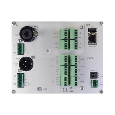 Interfaz Millennium IP para gestión de avisos y música pre-grabados IP con 8 relés IN/OUT