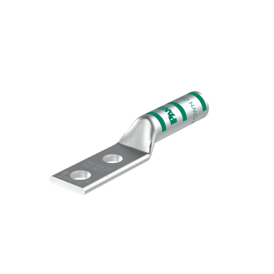 Zapata de compresión LCC2-14A-Q para cal. 2 Awg  Doble barreno para tornillo prisionero de 1/4  Espaciado de orificio 16 mm  1 Pz