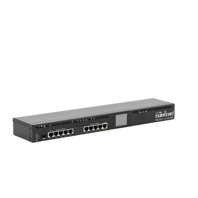 RouterBoard  CPU 2 Núcleos  10 Puertos Gigabit Ethernet  1 Puerto SFP  1 GB Memoria  Licencia Nivel 5  Montaje Rack