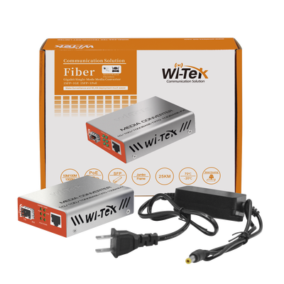 Convertidor de Medios RJ45 100/1000 Mbps + SFP 1000 Mbps