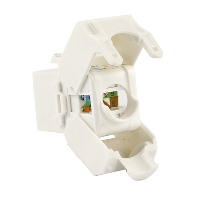 Módulo Jack Keystone Cat6 (toolless)  con terminación en ángulo 180 º Color Blanco  Compatible con Faceplate y Patchpanel Linkedpro
