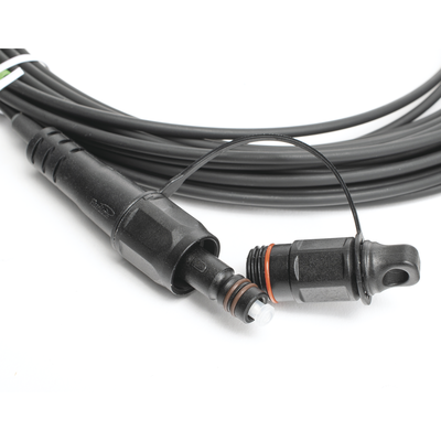 Jumper de Fibra Óptica  conector SC/APC - conexión a caja FDP460  redondo  10 metros  forro 3 mm  G657A2  negro