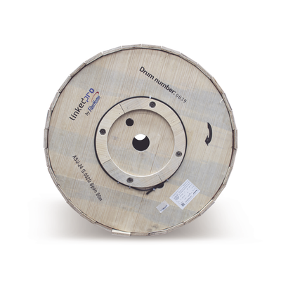 Carrete de 4 km de Fibra Óptica Aérea Mini ADSS (ASU) G.652D  Monomodo de 24 Hilos  Exterior  Span 80  Loose Tube