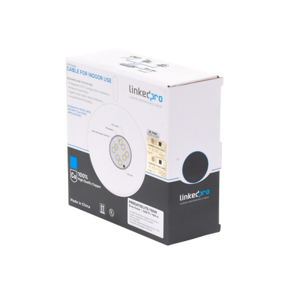 Bobina de cable de 100m  Cat5e  24 AWG  color Gris  UL  para aplicaciones en videovigilancia  redes de datos. Uso Interior