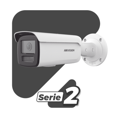 Bala IP 2 Megapixel / Lente 4 mm / 80 mts IR EXIR / Exterior IP67 / WDR 120 dB / PoE / ACUSENSE (Detección de Humanos y Vehículos) / MicroSD hasta 512 GB / ONVIF (Perfiles S  G  T)