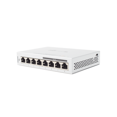 Switch UniFi Administrable capa 2 de 8 puertos Gigabit (4 Puertos Gigabit PoE 802.3af y 4 puertos Gigabit ethernet) 60W