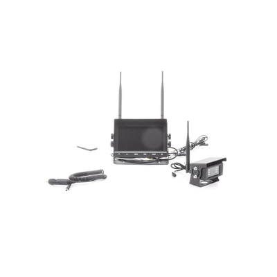 Sistema Profesional Inalámbrico de Cámara de Reversa Infrarroja y Monitor de 7" para Vehículos de Trabajo y Montacargas
