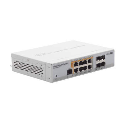 Cloud Router Switch Administrable L3  8 puertos 10/100/1000 Mbps c/PoE Pasivo ó 802.3af/at  4 Puertos SFP
