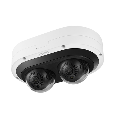 Camara IP Multi-sensor Multi-direccional / 2 Canales de 2MP / incluye Lentes motorizados de 3.54 a 6.69mm / H.265 + WiseStream II / WDR 120dB / Exterior IP67 / IK10 / NEMA4X