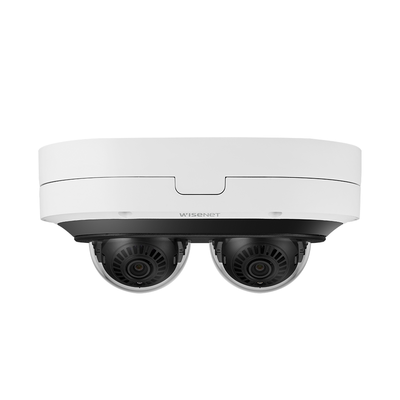 Camara IP Multi-sensor Multi-direccional / 2 Canales de 2MP / incluye Lentes motorizados de 3.54 a 6.69mm / H.265 + WiseStream II / WDR 120dB / Exterior IP67 / IK10 / NEMA4X