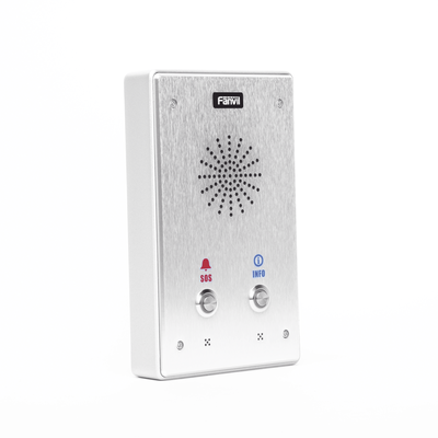 Intercomunicador IP  2 líneas SIP  2 relevadores con 2 botónes para llamada  anti-vandálico  IP65 e IK10  PoE