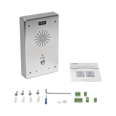 Intercomunicador IP  2 líneas SIP  2 relevadores con 2 botónes para llamada  anti-vandálico  IP65 e IK10  PoE