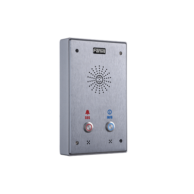 Intercomunicador IP  2 líneas SIP  2 relevadores con 2 botónes para llamada  anti-vandálico  IP65 e IK10  PoE
