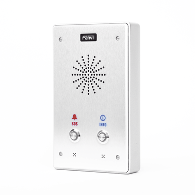 Intercomunicador IP  2 líneas SIP  2 relevadores con 2 botónes para llamada  anti-vandálico  IP65 e IK10  PoE