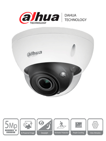 DAHUA  IPC-HDBW5541E-ZE - Cámara IP Domo 5MP con WizMind y Lente Motorizado 2.7-13.5 mm  LED IR 40m  114°  H.265+  Metadatos  SMD 3.0  Acupick  E/S de Alarma y Audio  Micro SD  IP67  IK10  ePoE. Ideal para seguridad avanzada.