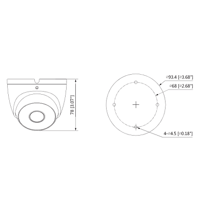 DAHUA HAC-T2A21 - Camara Domo de 2 Megapixeles/ 1080p/ Lente 3.6 mm/ 82 Grados de Apertura/ IR de 20 Metros/ Metalica/ IP67/ Soporta: CVI/TVI/AHD/CVBS/