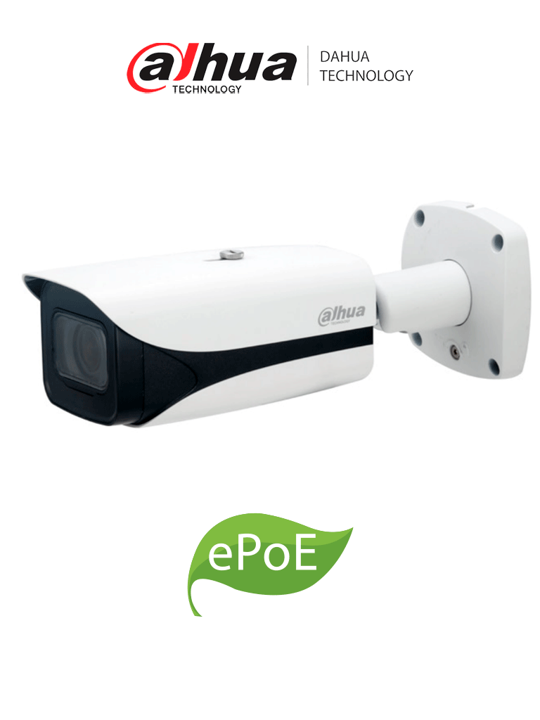DAHUA IPC-HFW5241E-Z12E -Cámara IP Bullet 2MP con WizMindS y lente motorizado de 5-60 mm Alcance IR 150m  IA avanzada  mejora de imagen  micrófono integrado  metadatos  detección facial  conteo de personas  E/S de alarmas y audio  ePoE  IP67 e IK10