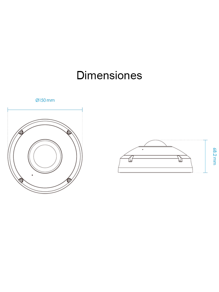 VIVOTEK FE9380-HV - Cámara IP fisheye exterior 5 MP  H.265  panorámica 360º  Smart IR 10m  WDR Pro  micrófono integrado  IP66/IK10  ciberseguridad Trend Micro  Smart Stream III  visión SNV  NDAA  ONVIF