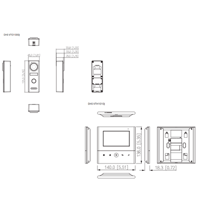 DAHUA KTA04 - Kit de Videoportero analógico con pantalla de 4.3"  botones táctiles/ Incluye frente de calle de 1.3 MP  apertura de puerta  protección IP66  indicador LED  botón de salida  y detección de estado de puerta/ #BuenFinDahua20