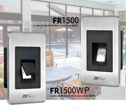 ZKTECO FR1500ID - Lector Esclavo de Huella BIO ID / Tarjetas ID 125 Khz / IP65 / RS485 / LED Indicador de Estado / Compatible con Paneles InBio