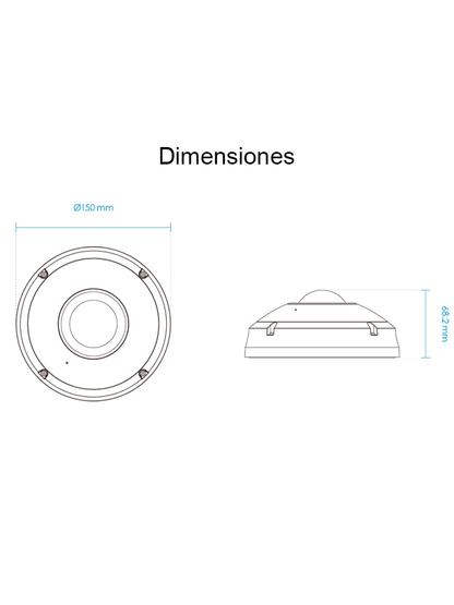 VIVOTEK FE9380-HV - Cámara IP fisheye exterior 5 MP  H.265  panorámica 360º  Smart IR 10m  WDR Pro  micrófono integrado  IP66/IK10  ciberseguridad Trend Micro  Smart Stream III  visión SNV  NDAA  ONVIF