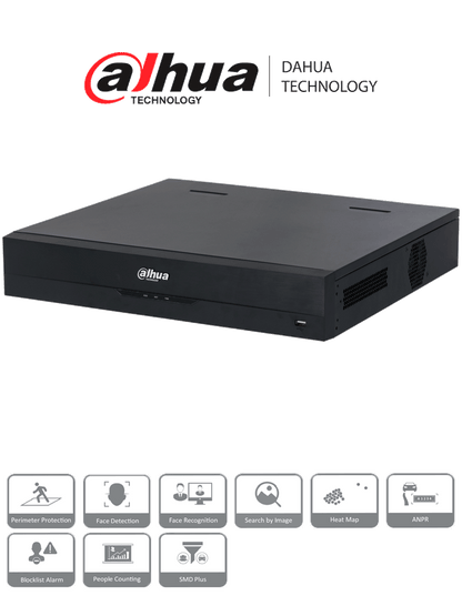 DAHUA DHI-NVR5416-16P-EI -NVR de 16 canales IP4K con tecnología Acupick y WizSense 16 puertos PoE  8ePoE  y 4 bahías para discos duros. Incluye canales con reconocimiento facial  SMD Plus soporte para cámaras con IA y protección perimetral #IMD