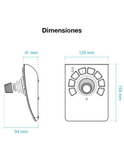 VIVOTEK AJ-001 - Control de palanca joystick para NVR  PTZ y Software VAST 2  VSS VIVOTEK con 8 teclas y conector USB