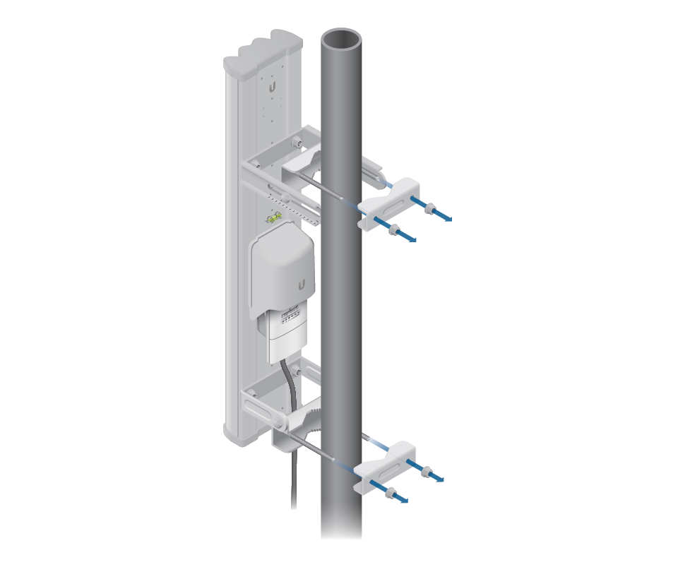 KIT-Radio conectorizado + antena sectorial de 90° de apertura para punto a multi punto/Ideal para CCTV Y WISP/Hasta 600 Mbps/2 millones de paquetes por segundo/5Ghz/Filtrado RF/Sincronización GPS/Solo compatible con tecnología LTU/