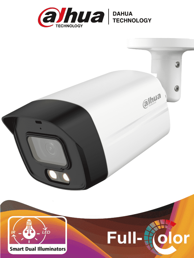 DAHUA HAC-HFW1239TLMN-IL-A - Camara Bullet de 2 Megapixeles/ Iluminador Dual Inteligente + Full Color/ Lente de 2.8 mm/ 107 Grados de Apertura/ Microfono Integrado/ 40 Metros de Iluminación IR y Visible/ WDR Real de 130 dB/ IP67/ #VolDH #NOV