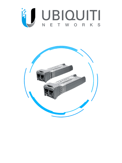 UBIQUITI UACC-OM-MM-10G-D-2 - Módulo UFiber SFP+ 10G con transceptor MiniGBIC multimodo de 10 Gbps  alcance de conexión de 300m  conectores LC. Paquete de 2 piezas.