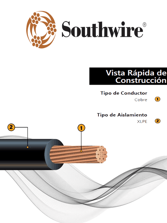 SOUTHWIRE SWC8100M - Cable fotovoltaico negro SOUTHWIRE caja 100  Mts de 8  AWG hasta 2000V  #50%