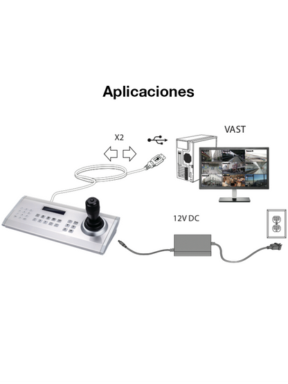 VIVOTEK AJ-002 - JOYSTICK Para camaras IP PTZ VIVOTEK / INTE RFACE  USB / 28 Botones flexibles / Compatible con software VAST / Adaptador de alimentacion 120VCA a