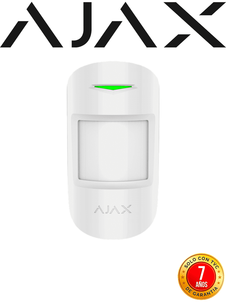 AJAX MotionProtect PlusW - Detector de movimiento inalámbrico Microondas e Infrarrojo. Color Blanco (28304.02.WH3)