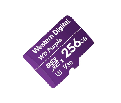 WESTERN DIGITAL WDD256G1P0C MicroSD 256GB / MICRO SDXC PURPLE SC QD101 VIDEOVIGILANCIA 24/7 CLASE 10 U1 LECT 50MB/S ESC 40MB/S #VIVESEGURO