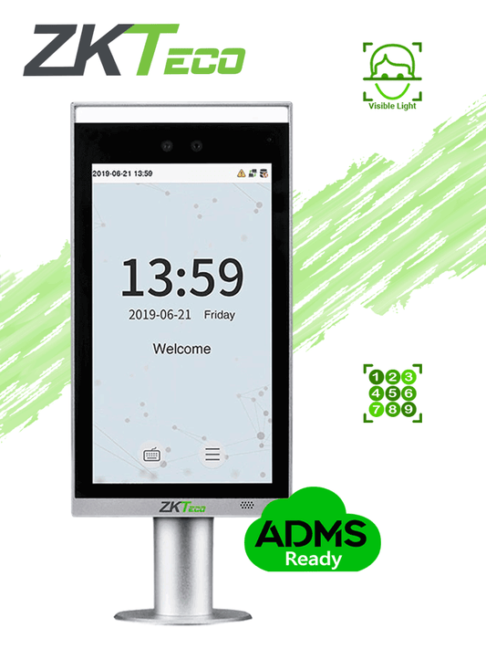 ZKTECO FACEDEPOT7BLCH - Terminal de Control de Acceso Facial / Interior / Base para Torniquete / 10 000 Rostros / 200 000 Registros / Pantalla 7” / Reconocimiento a 2m / Visible Light / Linux #VL
