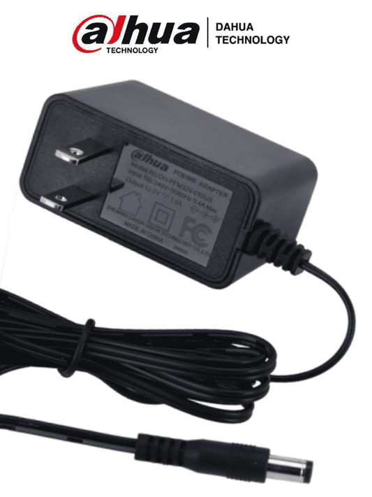 DAHUA PFM320-010US - Fuente de Poder de  12 Vcc 1 Amper/ FCC  EN6236B/ Entrada de 100-240 VAC/ Protección de Sobre Corriente y Voltaje/ Cable de 1.5 Mts/ Especial para Camaras de CCTV/