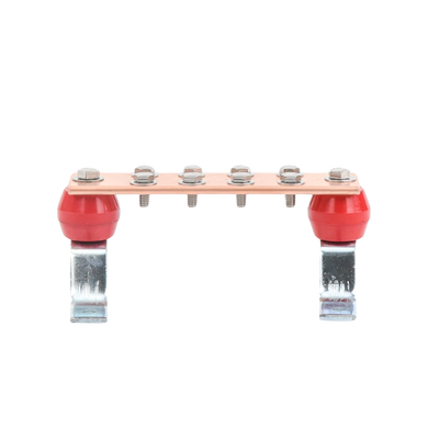 Barra para Unión de Cobre con Capacidad de 1000A  medidas  7-7/8 x 2 x 1/4 in.  con Aisladores (Sin Gabinete)