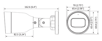 DAHUA IPC-HFW1230S1-S4 - Camara IP Bullet 2 MP con compresión H.265+  lente de 2.8 mm con ángulo de 104°  alcance IR de 30 m  protección IP67  compatible con PoE  DWDR  HLC. Ideal para videovigilancia. #TopDahua